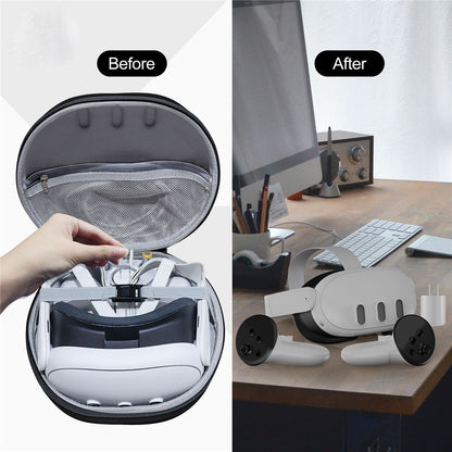 JYS JYS-MQ007 For Meta Quest 3 Hard EVA Portable Storage Bag VR Helmet Handle Protection Bag