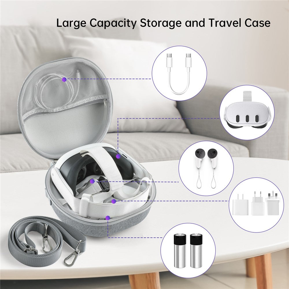 JYS JYS-MQ007 For Meta Quest 3 Hard EVA Portable Storage Bag VR Helmet Handle Protection Bag