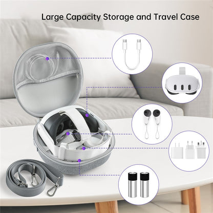 JYS JYS-MQ007 For Meta Quest 3 Hard EVA Portable Storage Bag VR Helmet Handle Protection Bag