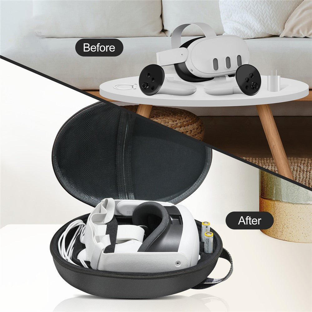 JYS JYS-MQ008 For Meta Quest 3 VR Glasses Shockproof Carrying Case Portable Hard Shell Bag Handbag