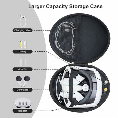 JYS JYS-MQ008 For Meta Quest 3 VR Glasses Shockproof Carrying Case Portable Hard Shell Bag Handbag