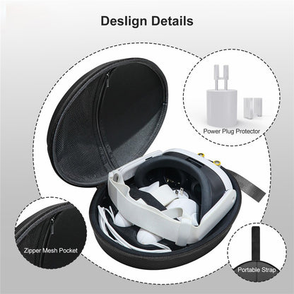 JYS JYS-MQ008 For Meta Quest 3 VR Glasses Shockproof Carrying Case Portable Hard Shell Bag Handbag