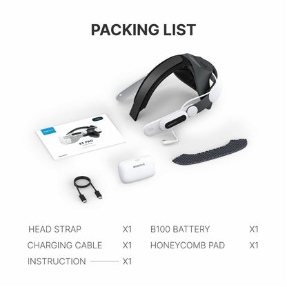 BOBOVR E3 Pro For Meta Quest 3 / 3S Head Strap with 10000mAh Battery VR Headset Headband