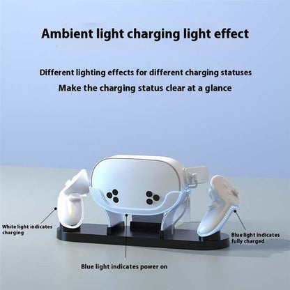 IPLAY HBV-637 For Meta Quest 3S / 3 VR Headset Charging Dock Controller Desktop Charger with LED Light