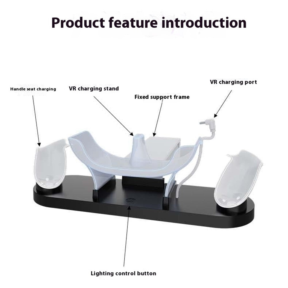 IPLAY HBV-637 For Meta Quest 3S / 3 VR Headset Charging Dock Controller Desktop Charger with LED Light
