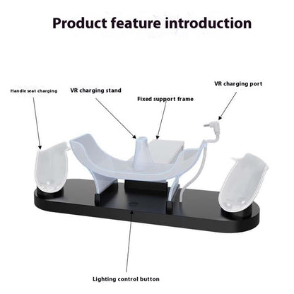 IPLAY HBV-637 For Meta Quest 3S / 3 VR Headset Charging Dock Controller Desktop Charger with LED Light