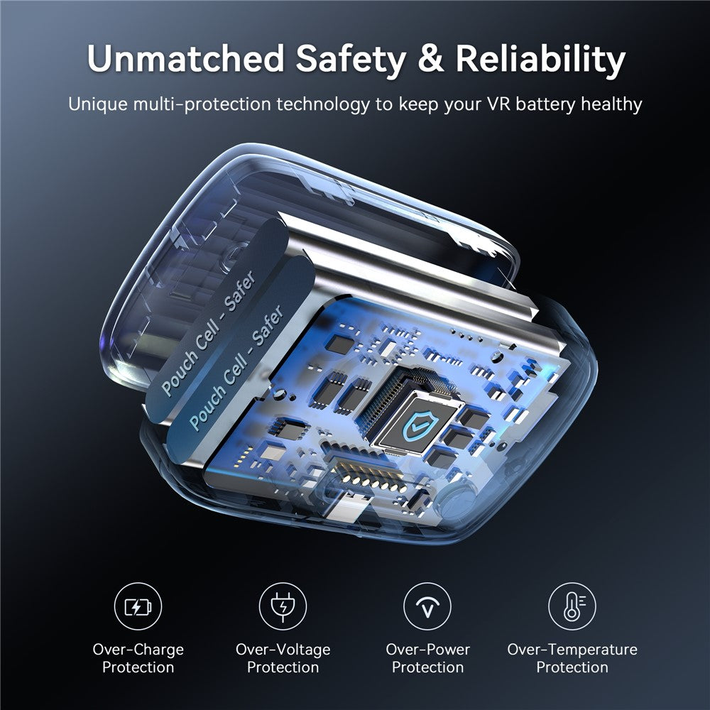 AMVR BS1 For Meta Quest 3 Rechargeable Battery Head Strap VR Headset Cooling System