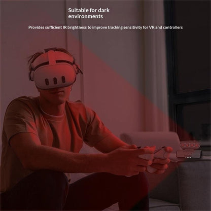 KKCOBVR i3 IR Tracking Base Station for Meta Quest 3  /  3S  /  Pro Infrared Enhancement Light 4-Level Brightness VR Accessory
