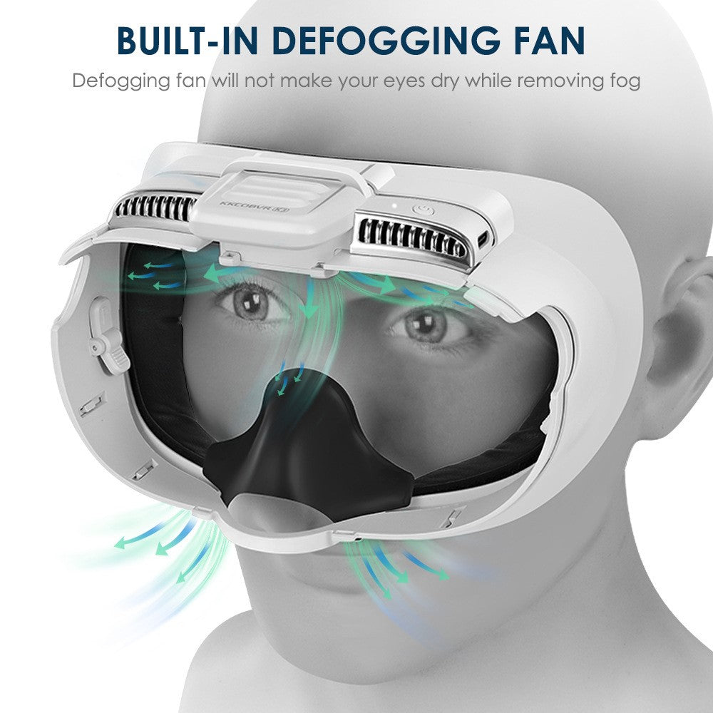 KKCOBVR K3 VR Headset Cooling Fan Mask for Meta Quest 3 Anti-Fog Ventilation Breathable Face Cover