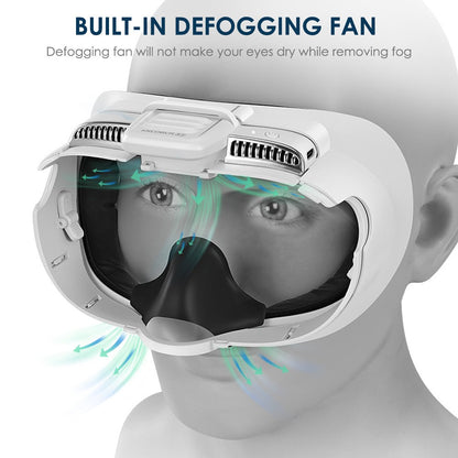 KKCOBVR K3 VR Headset Cooling Fan Mask for Meta Quest 3 Anti-Fog Ventilation Breathable Face Cover