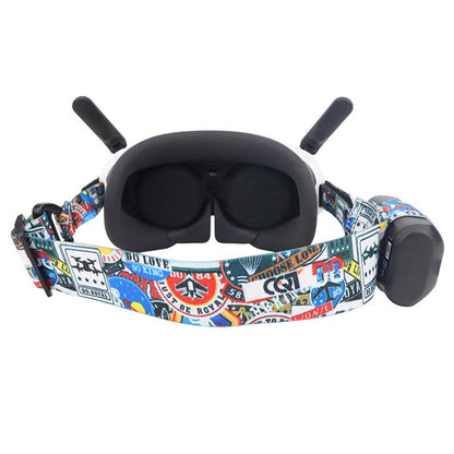 912746-11 Adjustable Head Strap for Antigravity A1 Vision VR Headset Magic Tape Elastic Band Pattern Printed Headstrap