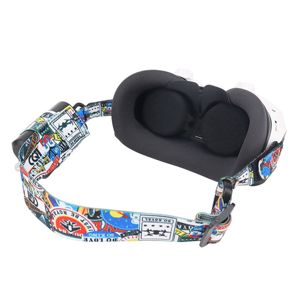 912746-11 Adjustable Head Strap for Antigravity A1 Vision VR Headset Magic Tape Elastic Band Pattern Printed Headstrap
