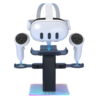 Storage Rack for Meta Quest 3S / Quest 3 / Quest 2 VR Headset Charging Stand Controller Desktop Organizer