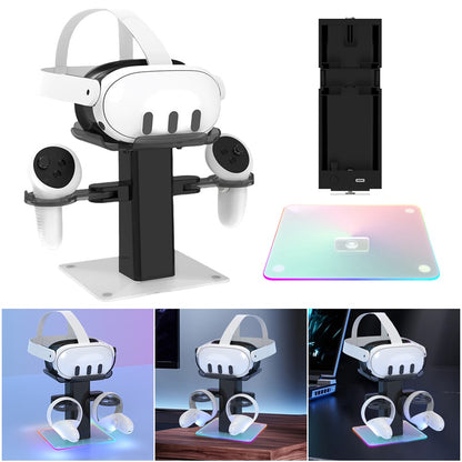 Storage Rack for Meta Quest 3S / Quest 3 / Quest 2 VR Headset Charging Stand Controller Desktop Organizer