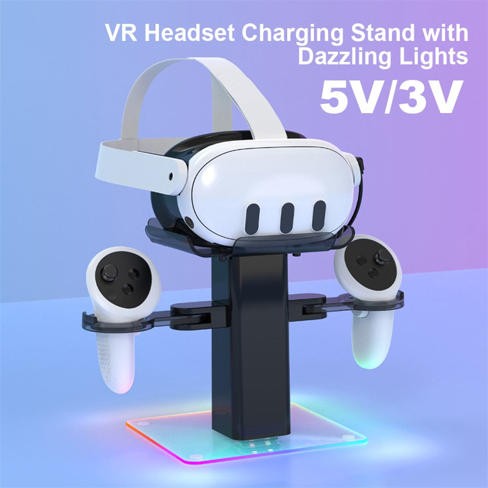 Storage Rack for Meta Quest 3S / Quest 3 / Quest 2 VR Headset Charging Stand Controller Desktop Organizer