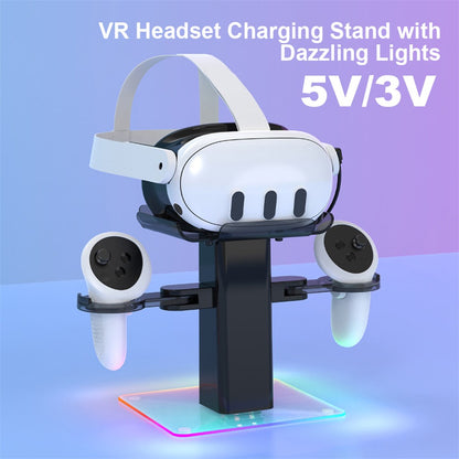 Storage Rack for Meta Quest 3S / Quest 3 / Quest 2 VR Headset Charging Stand Controller Desktop Organizer