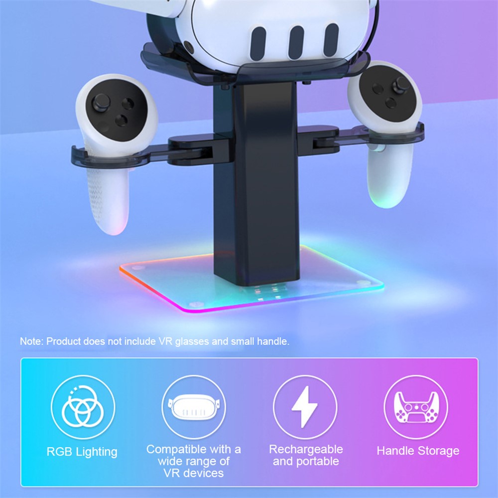 Storage Rack for Meta Quest 3S / Quest 3 / Quest 2 VR Headset Charging Stand Controller Desktop Organizer
