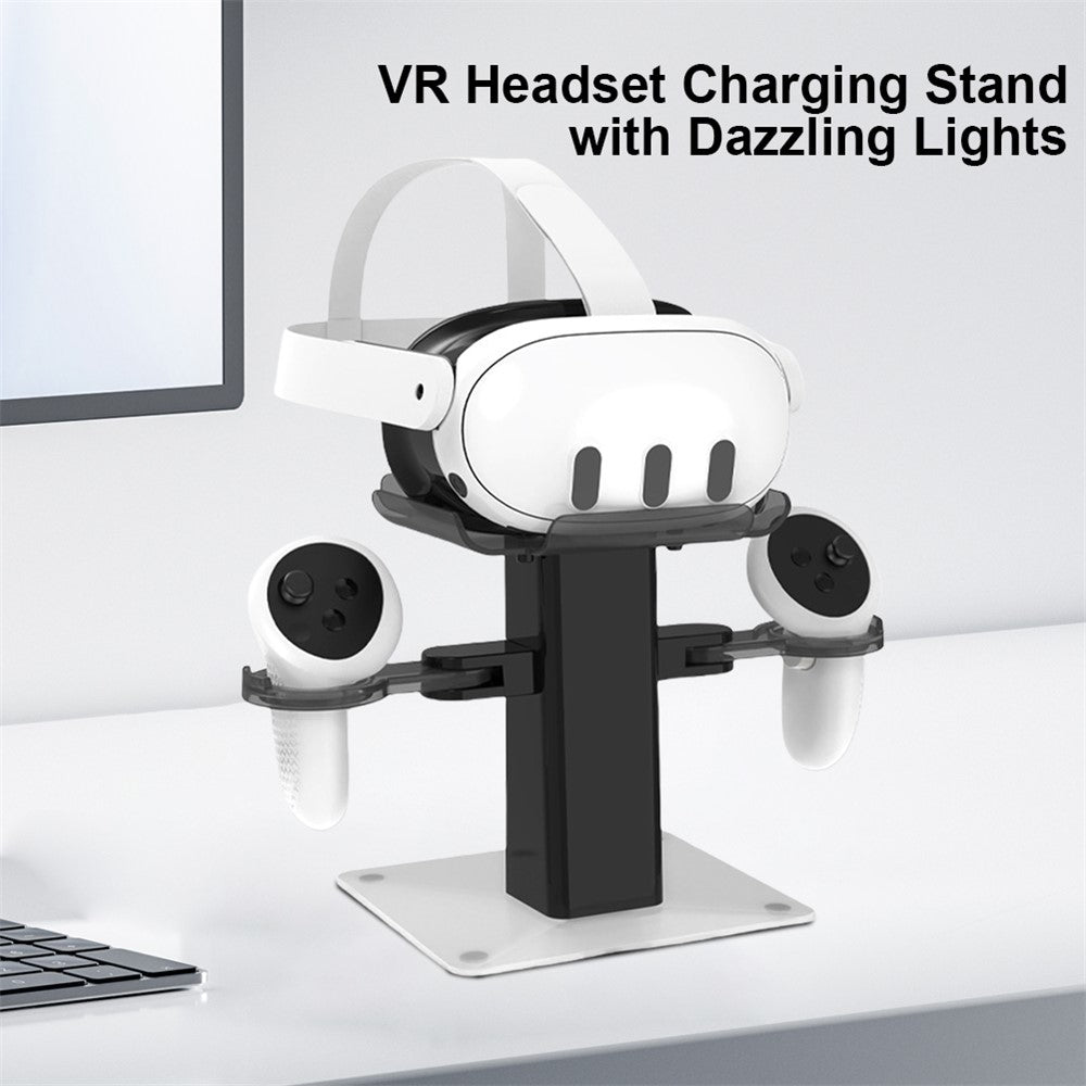 Storage Rack for Meta Quest 3S / Quest 3 / Quest 2 VR Headset Charging Stand Controller Desktop Organizer